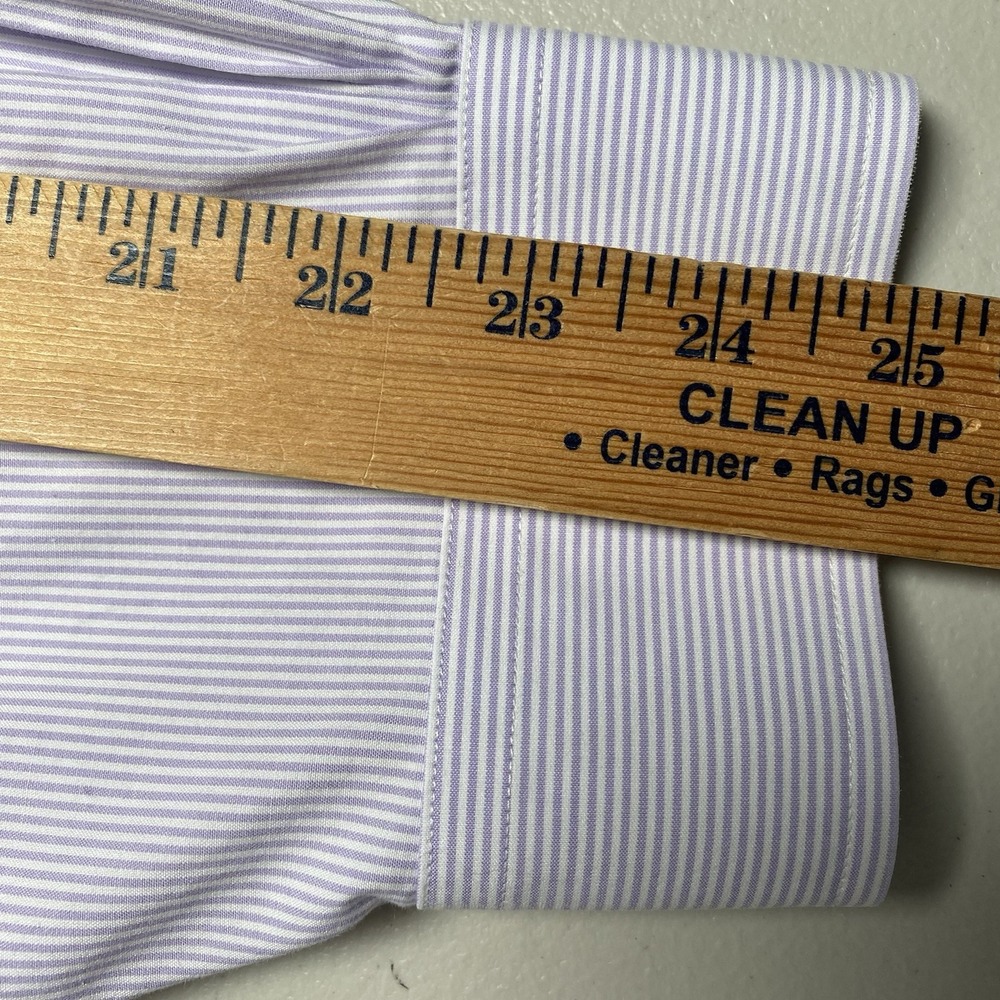Brooks Brothers 1818 Madison Dress Shirt 19 36 Light Purple Fine Stripe - Picture 6 of 11